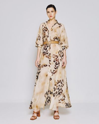 Women's airy dress with animal print - eye-catching ACCESS FASHION (SKU) 3392