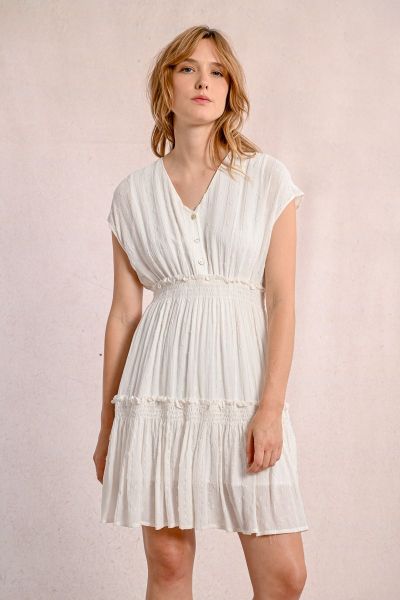 Women's V-neck short dress MOLLY BRACKEN (SKU) G925DE