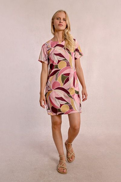 Women's short dress with a straight cut - style and comfort MOLLY BRACKEN (SKU) P1228ADE