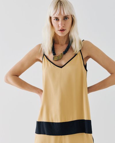 Women's two-tone top - black and gold ACCESS FASHION (SKU) 2000