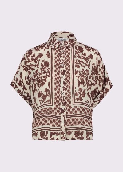 Floral short-sleeved shirt - elegant and stylish! GAUDI (SKU)511FD45017