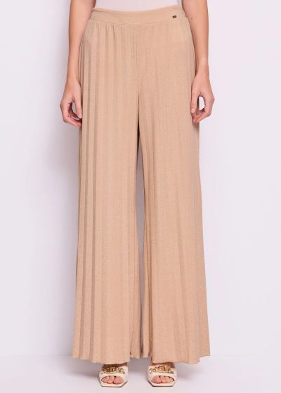 Beige Pleated Women's Pants - Elegant and Comfortable! GAUDI (SKU)511FD24002