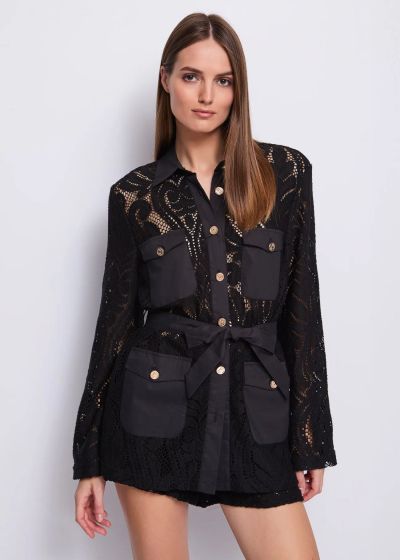 Black lace jacket/shirt - style and elegance! GAUDI (SKU)511FD35002