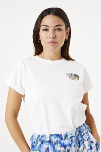 White women's t-shirt with logo - style and comfort! GARCIA (SKU)F50001