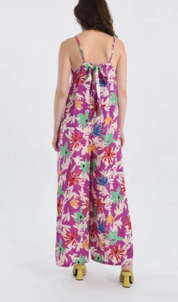 Summer women's jumpsuit with thin straps and V-neck MOLLY BRACKEN (SKU) TL216BE