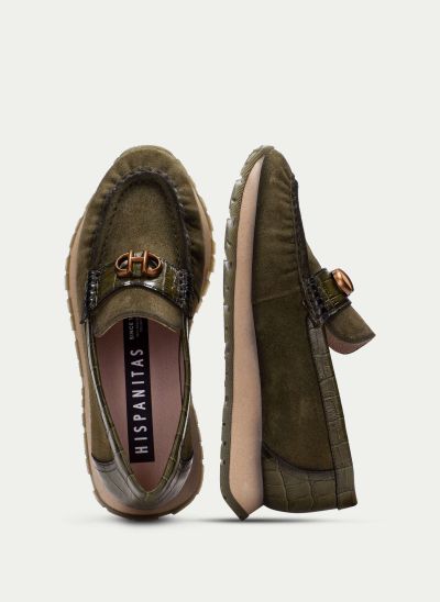 Green suede women's shoes - elegant and comfortable!HISPANITAS(SKU)254400