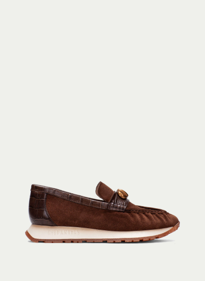 Brown suede women's shoes for every day HISPANITAS (SKU)254400.