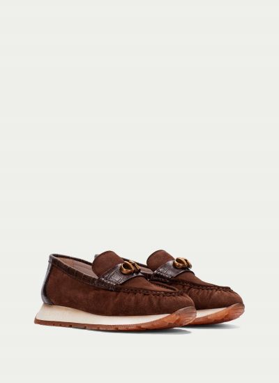 Brown suede women's shoes for every day HISPANITAS (SKU)254400.