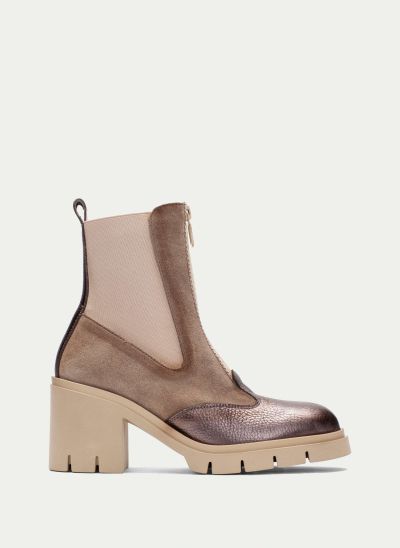 Cream heeled boots - Elegant everyday look HISPANITAS (SKU)254280.
