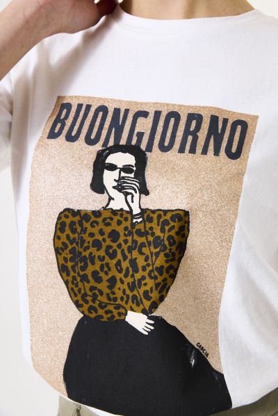 Дамска тениска BUONGIORNO в бяло GARCIA (SKU) H5OOO1