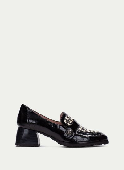 Elegant black heeled shoes with polka dot print!HISPANITAS (SKU)254220