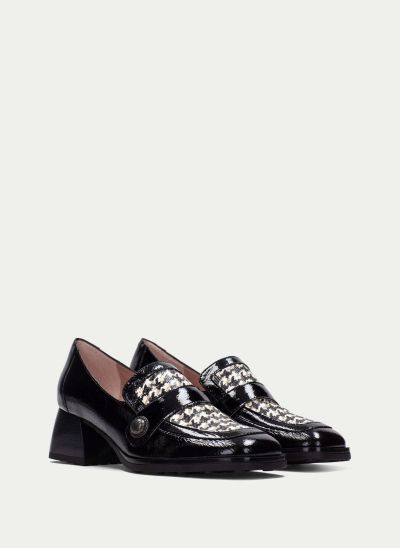 Elegant black heeled shoes with polka dot print!HISPANITAS (SKU)254220