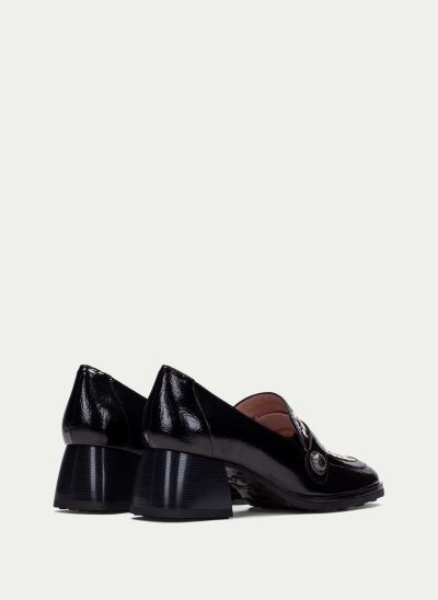 Elegant black heeled shoes with polka dot print!HISPANITAS (SKU)254220