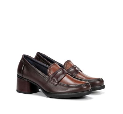 Elegant brown mid-heeled shoes - Women's style!DORKING (SKU)9378