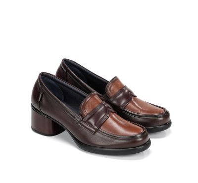 Elegant brown mid-heeled shoes - Women's style!DORKING (SKU)9378