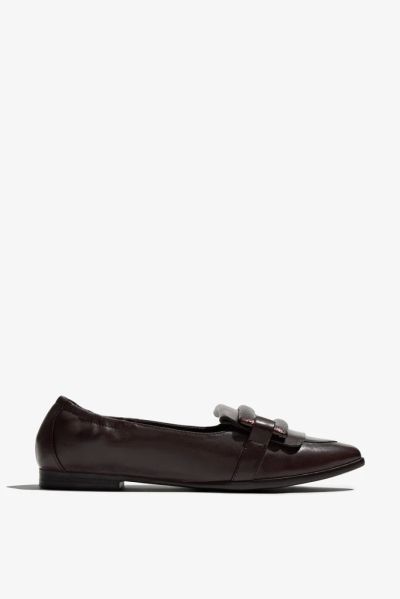 Elegant brown low-heeled shoes REGARDE LE CIEL (SKU)KENDRA01