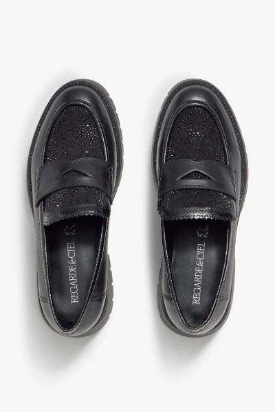 Black women's loafers - elegant and comfortable!REGARDE LE CIEL (SKU)LETICIA07