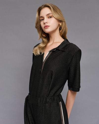 Women's lurex blouse with short sleeves ACCESS FASHION (SKU) 2080