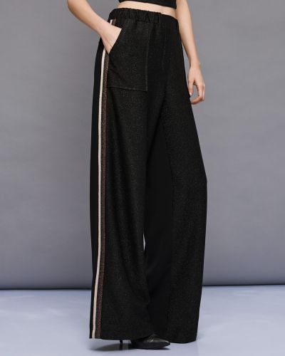 Women's pants with an elastic waistband and striped side stripes ACCESS FASHION (SKU) 5074