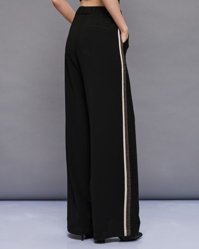 Women's pants with an elastic waistband and striped side stripes ACCESS FASHION (SKU) 5074