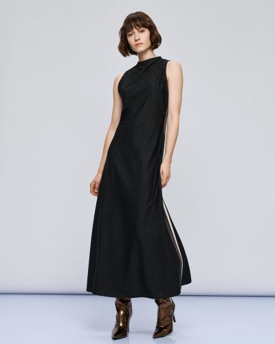 Long stylish dress made of lurex without sleeves ACCESS FASHION (SKU) 3069