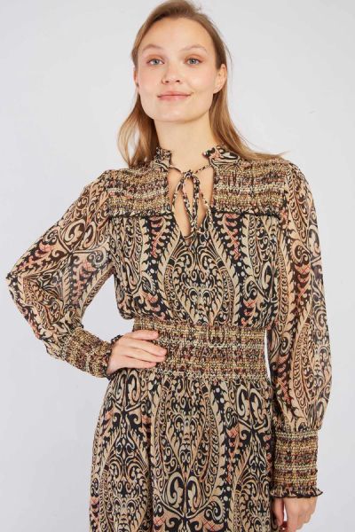 Women's long dress with print DARIANE - elegant appearance DERHY (SKU) A510020