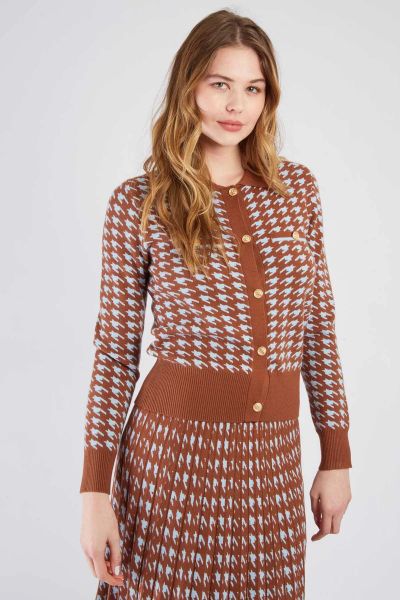 Women's knitted cardigan with BARBERINE pattern - style and comfort DERHY (SKU) A545017