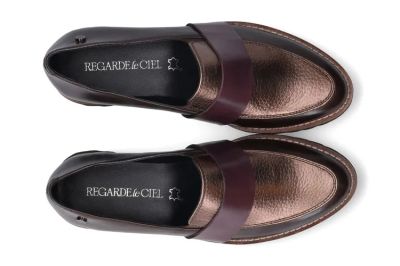 Bronze women's loafers - elegant and comfortable REGARDE LE CIEL (SKU)TEKLA01