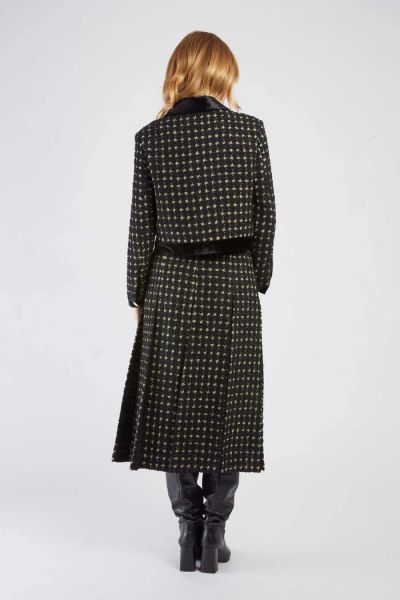 Elegant women's blazer made of tweed and velvet RAJANE DERHY (SKU) A585025