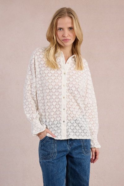 Women's lace shirt with heart motifs MOLLY BRACKEN (SKU) T1090DH