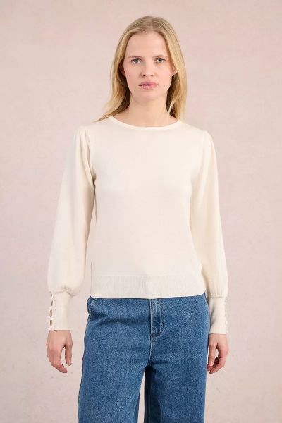Women's fine sweater with satin ribbons MOLLY BRACKEN (SKU) LA1840DN
