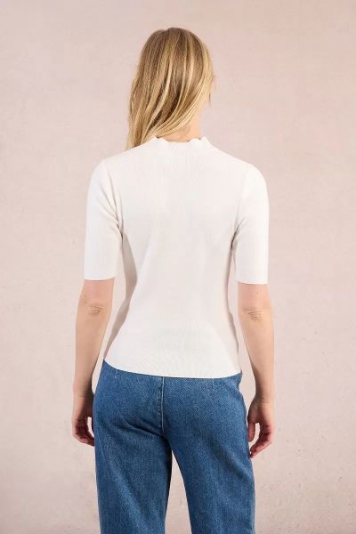Women's fitted short-sleeve polo in white MOLLY BRACKEN (SKU) E1465DN