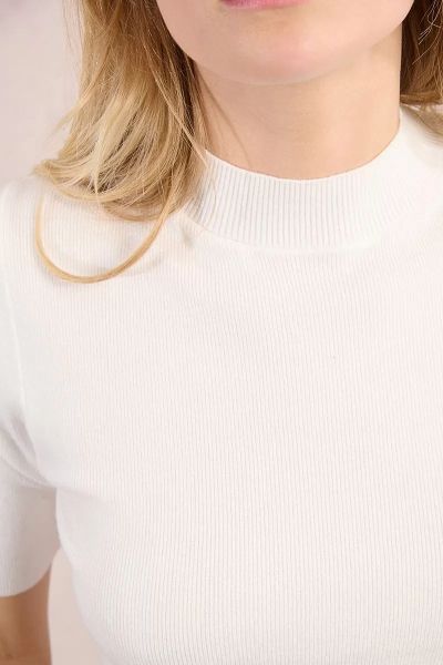 Women's fitted short-sleeve polo in white MOLLY BRACKEN (SKU) E1465DN
