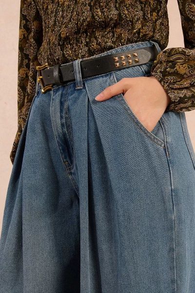 Дамски широки дънки със средно висока талия MOLLY BRACKEN (SKU) E1749DH