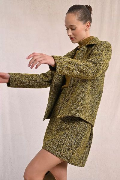 Women's short jacquard jacket - style and elegance MOLLY BRACKEN (SKU) P1858DH