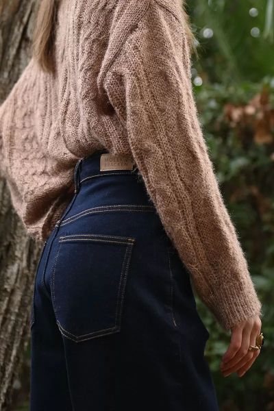 Women's wide-leg jeans with high waist - comfort and style MOLLY BRACKEN (SKU) E1750DH