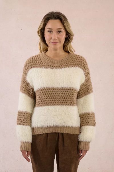 Women's knitted striped sweater MOLLY BRACKEN (SKU) LA1807DH