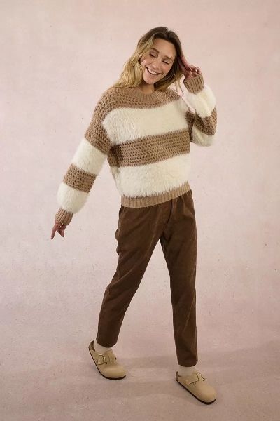 Women's knitted striped sweater MOLLY BRACKEN (SKU) LA1807DH