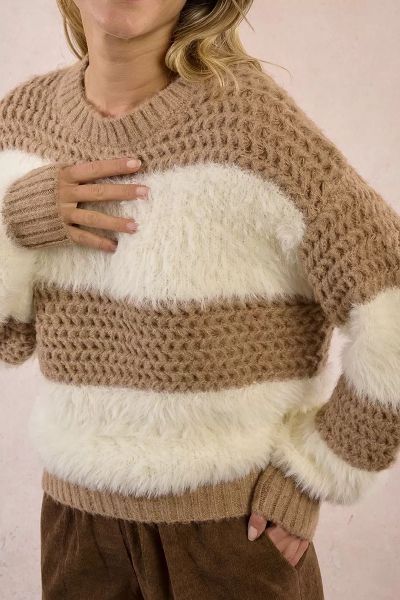 Women's knitted striped sweater MOLLY BRACKEN (SKU) LA1807DH