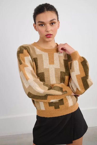 Women's graphic sweater - elegance and style MOLLY BRACKEN (SKU) LAL608DN