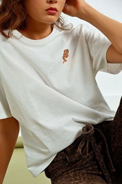 Дамска памучна тениска с бродерия от пайети MOLLY BRACKEN (SKU)  ML58DN