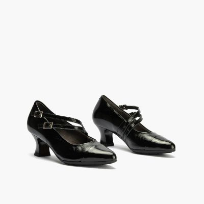 Elegant black shoes with thin heels - the perfect choice!PITILLOS (SKU)10852