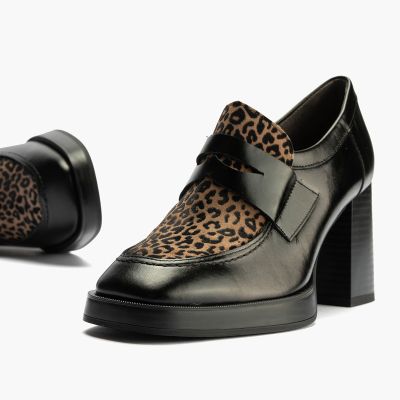 Elegant animal print heeled shoes PITILLOS (SKU)10864