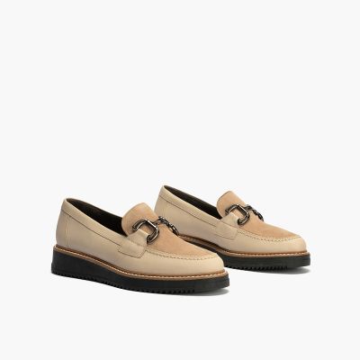 Light beige women's loafers - elegant and comfortable!PITILLOS (SKU)10763.