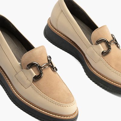 Light beige women's loafers - elegant and comfortable!PITILLOS (SKU)10763.