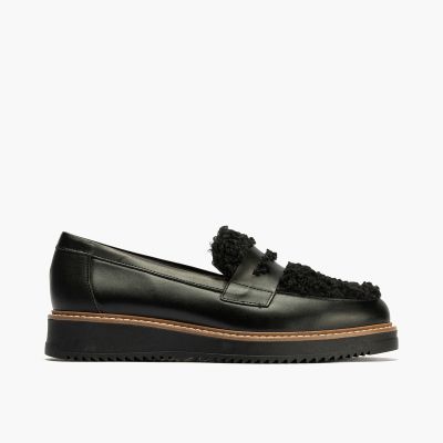 Black women's loafers with down - elegant and comfortable!PITILLOS (SKU)10764