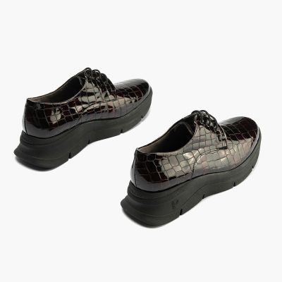 Бордо кроко дамски обувки за всеки ден PITILLOS (SKU)10751