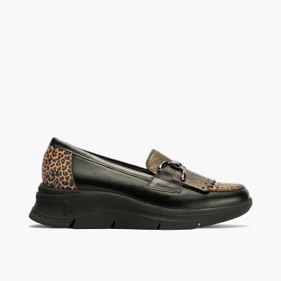 Black women's shoes with animal print - Everyday style!PITILLOS (SKU)10753