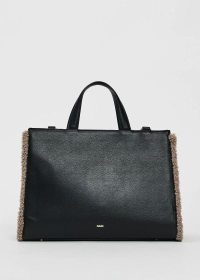 Women's handbag with plush details in black - style and elegance GAUDI (SKU) 12390
