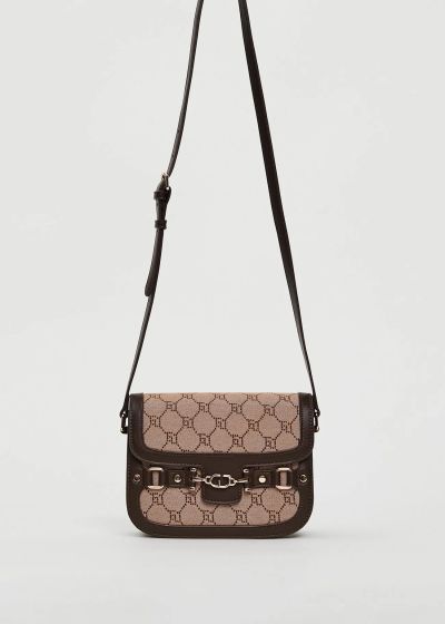 Дамска жакардова crossbody чанта - кафява елегантност GAUDI (SKU) 12504